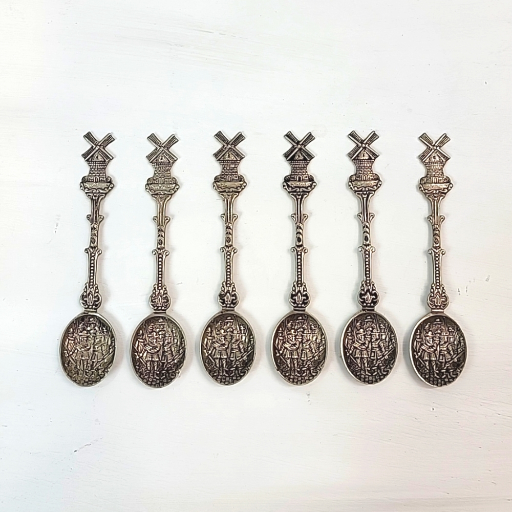 Silver Holland Windmill Collector Spoon Set